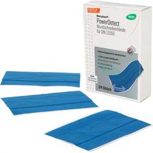 Wero Pflaster PowerDetect Wundpflaster, 24 Stück, detektierbar, atmungsaktiv, elastisch, 10 x 6cm