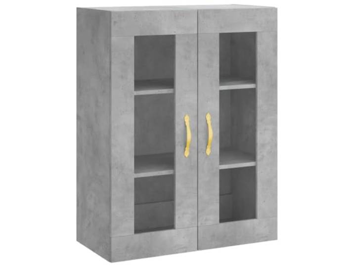 Wandschrank, elegantes Design, mit großem Fassungsvermögen, 69 x 34 x 90 cm, aus Holz, Betongrau, 02_0048613