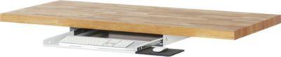 Rau Tastaturauszug, Vollauszug 100 % mit Rastpunkt, B 640 x T 485 x H 85 mm, 20 kg, Stahlblech, lichtgrau