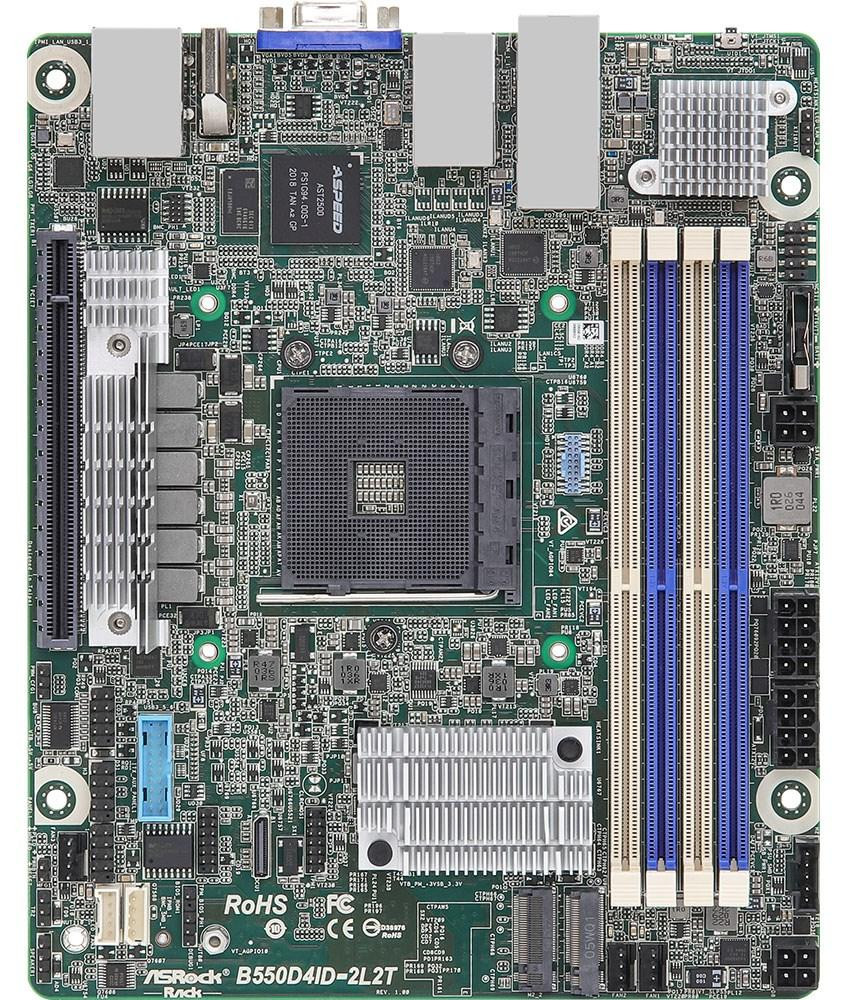 ASRock B550D4ID-2L2T moederbord, mini-ITX, socket AM4, single