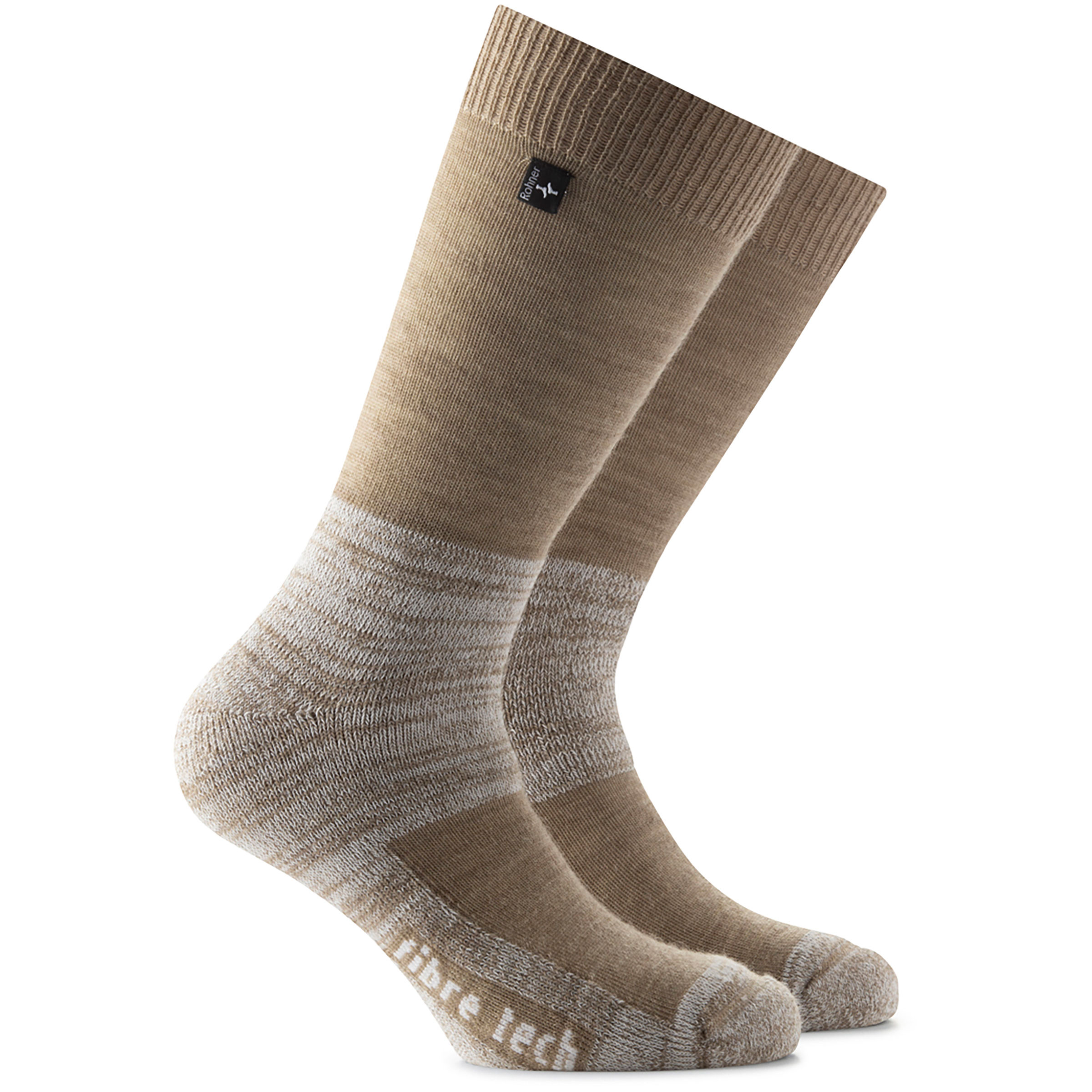 Rohner Fibre Tech Wandersocken beige Größe 44 Camping Widerstandsfähig Merinowolle | schoeller