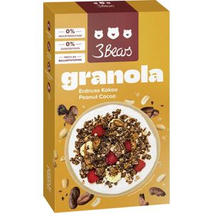 3Bears Müsli Granola Erdnuss Kakao, mit gehackten Erdnüssen und Kakao, 325 g