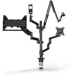 HAMA Monitorhalterung für Streaming Setup, 4 Arme, höhenverstellbar, schwenkbar