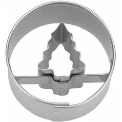 Städter Ausstecher Tannenbaum in Ring Mini, Ausstechform, Plätzchenform, Keks, Plätzchen, Edelstahl, Ø 3 cm, 955301