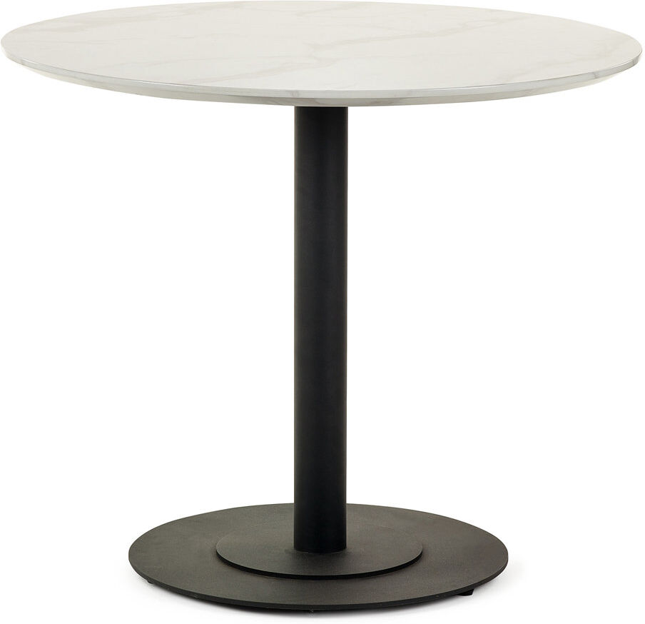 George Oliver Esman Round Metal Base Dining Table White