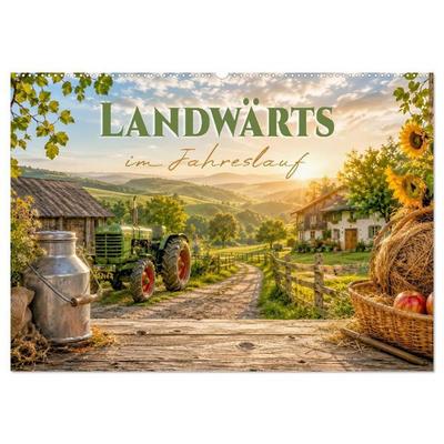 Landwärts im Jahreslauf (Wandkalender 2027 DIN A2 quer), CALVENDO Monatskalender