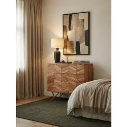 Sideboard – Akazie Massivholz/Metall, 90x86,5x40 cm, 3 Schubladen