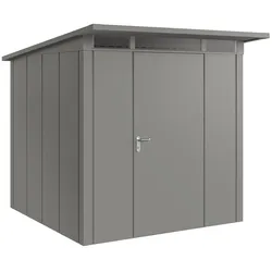 Hörmann Metall-Gerätehaus "Juno" mit Pultdach, JPD5 - Design, 214 x 214 cm (B x T),graualuminium,
