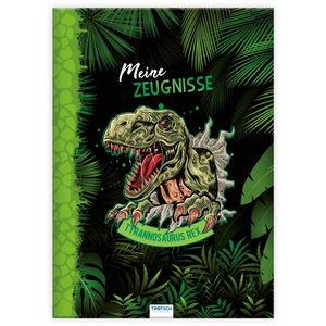 Trötsch Zeugnismappe 80824N, Dino, A4, Sichtbuch, mit Tyrannosaurus Rex, mit 10 Hüllen