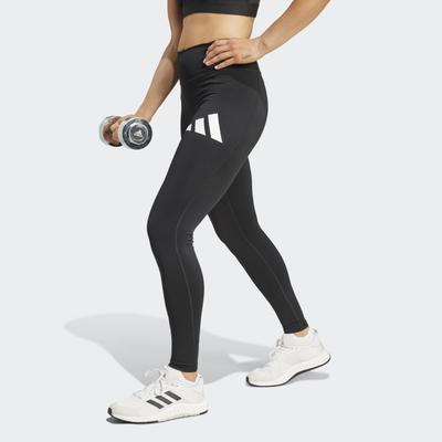 Trainingstights ADIDAS PERFORMANCE "TRAIN ESSENTIALS BIG LOGO FULL-LENGTH LEGGINGS", Damen, Gr. XL, N-Gr, schwarz (schwarz, normal, gr.), Obermaterial: 91% Polyester, 9% Elasthan, Hosen