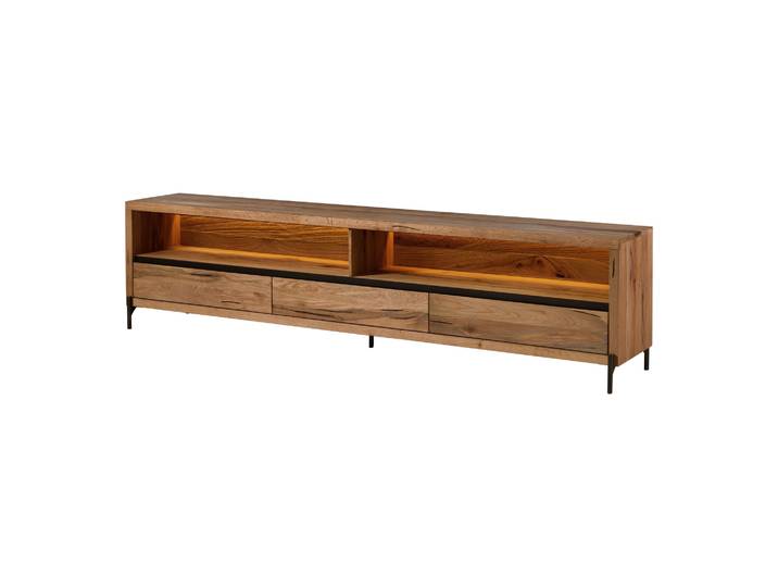 Meuble Tv Chêne Sauvage/chêne Lombard Natur Huilé 242x47x60 Cm Monté Montreux Lux 112