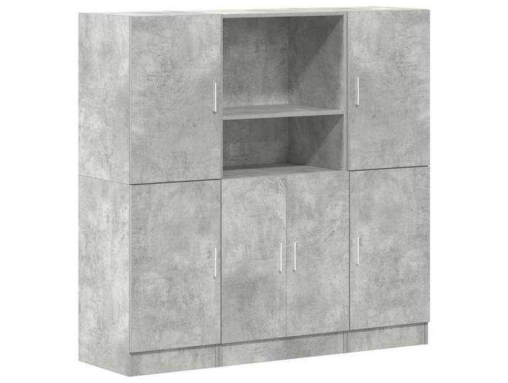 vidaXL Regal 3-tlg. Küchenschrank-Set Betongrau Holzwerkstoff, 1-tlg.