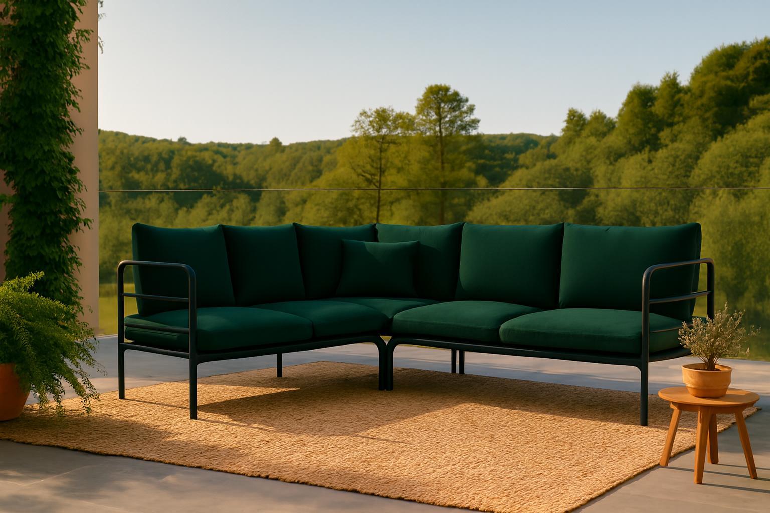Garten Ecksofa Wenecja 2+2 in Flaschengrün ideal für Terrasse und Balkon