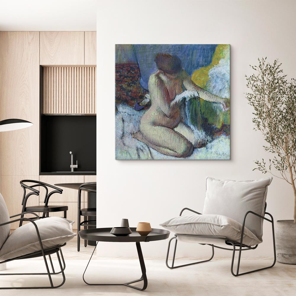 home24 Canvas afbeelding After the Bath grijs/grijs, 40 x 40 cm