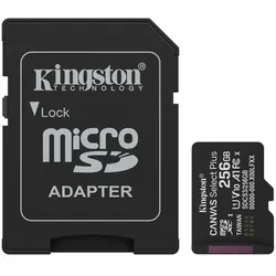 Kingston Technology 256GB microSDXC Canvas Select Plus Gen3 150MB/s A1 (Einschließlich SD Adapter)