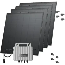 EcoFlow STREAM Verstellbares Fassaden Kit - 90° Fassade / (0 % MwSt. Nur Deutschland) 4 x 250 W Starres Solarpanel (1 000 Wp) + STREAM Mikro-Wechselrichter / Halterung – Leicht