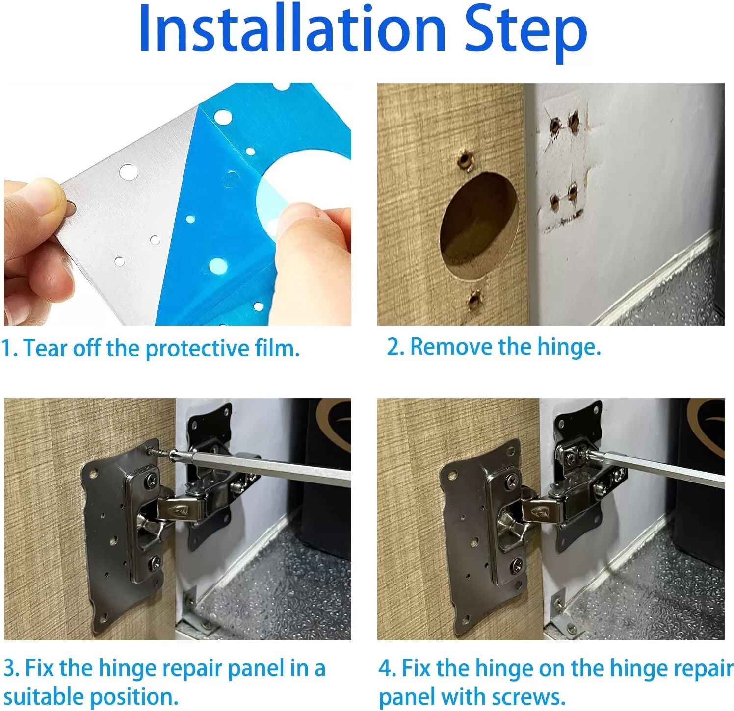INF Reparaturplatte für Scharniere und Möbel 9x5 cm Edelstahl 10er-Pack