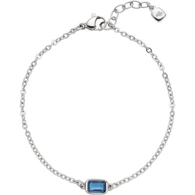 Armband CIAO BY LEONARDO "Sophia CIAO", blau (edelstahlfarben, blau, blau), Armbänder, Damen, 20cm, Edelstahl, Armband, mit Kristallglas