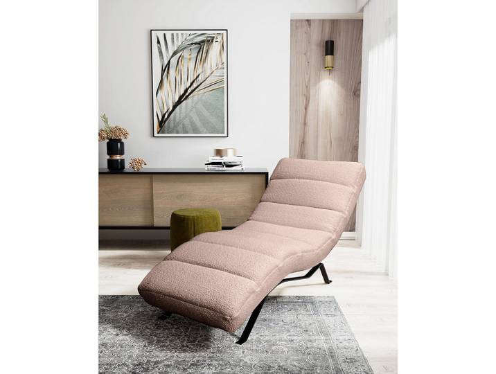 Livetastic Relaxliege Swing, Rosa, Metall, 1-Sitzer, 65x65-95x171 cm, Made in EU, Relaxfunktion, Rücken echt, Wohnzimmer, Sessel, Relaxliegen