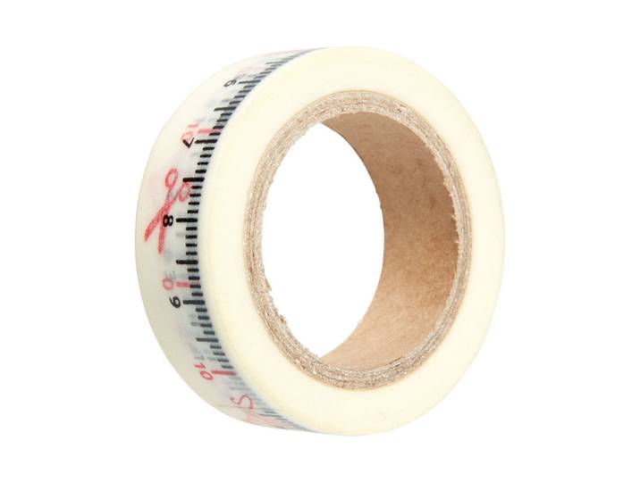 Washi-Tape mit Meterband Weiss
