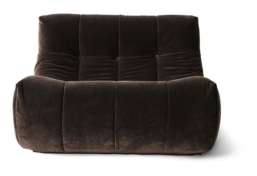 HKliving Fauteuil Lazy Velvet Lounge Stoel - Espresso