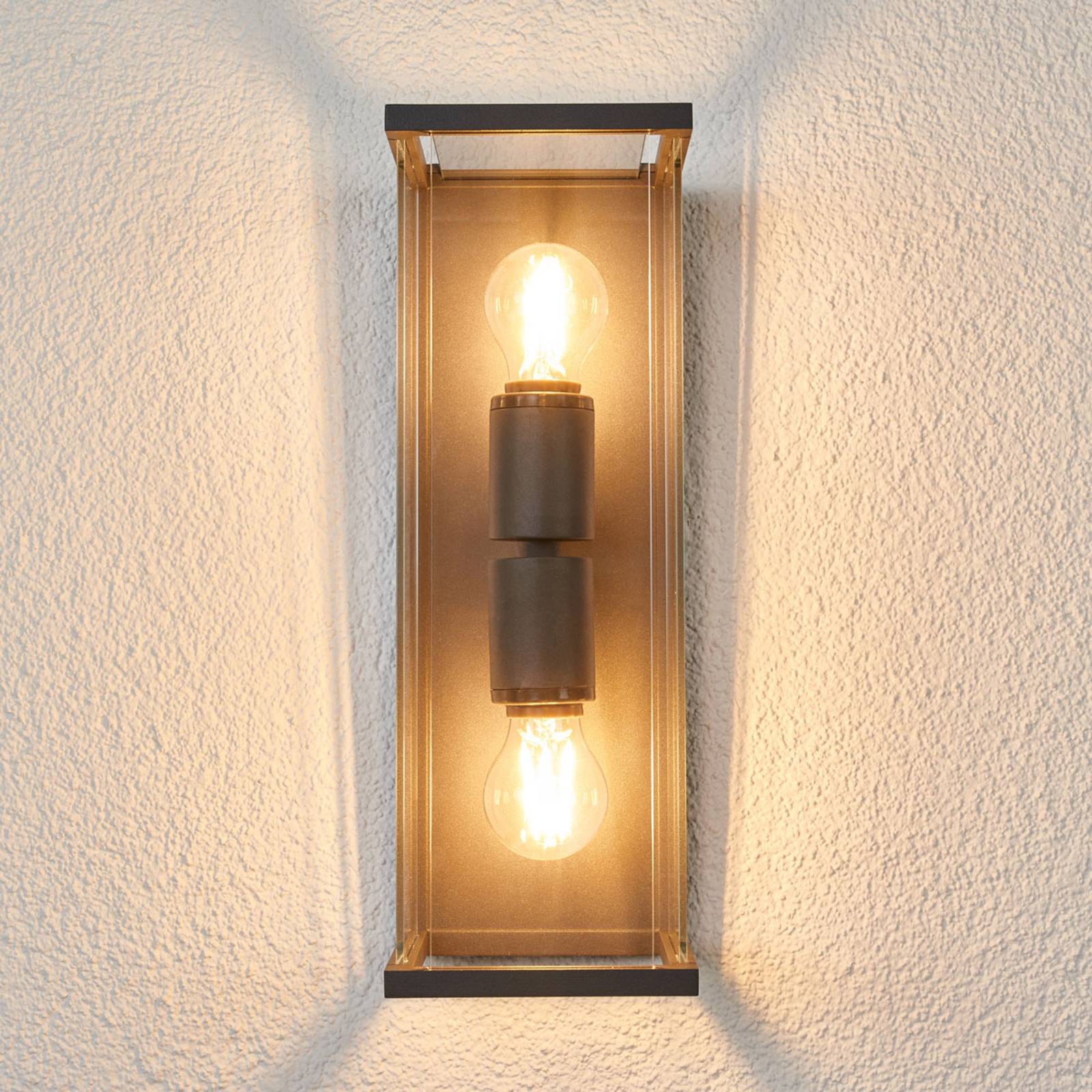 Kinkiet zewnętrzny Annalea Lucande, czarny, aluminium, nowoczesny