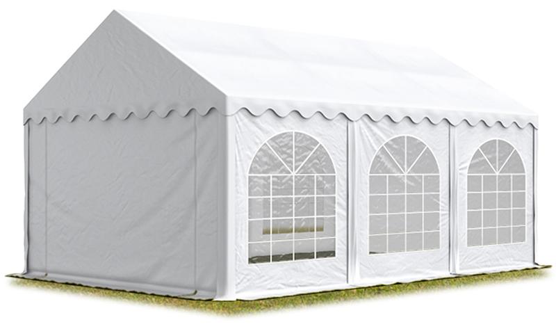 TOOLPORT Hochwertiges Zelt Partyzelt Festzelt 4x6 m PVC weiß wasserdicht schwer entflammbar
