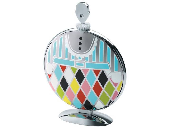 Alessi MW08 Fatman, Design vouwstandaard, gedecoreerd staal