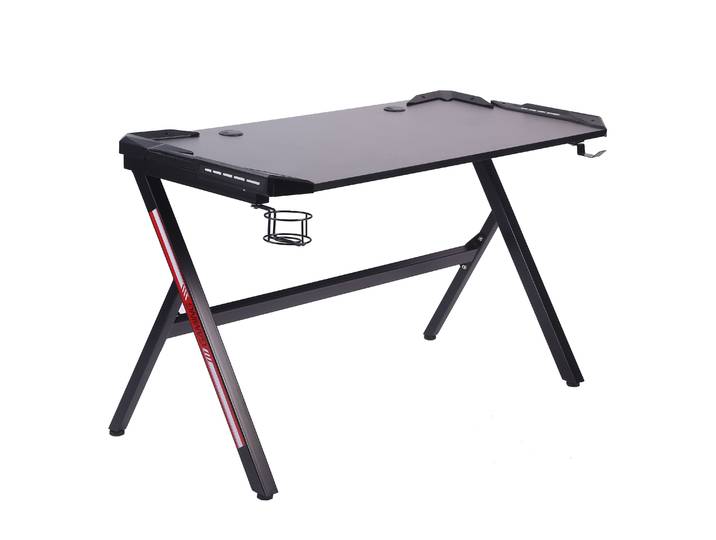Gamingtisch LED 120 x 60 x 73 cm schwarz