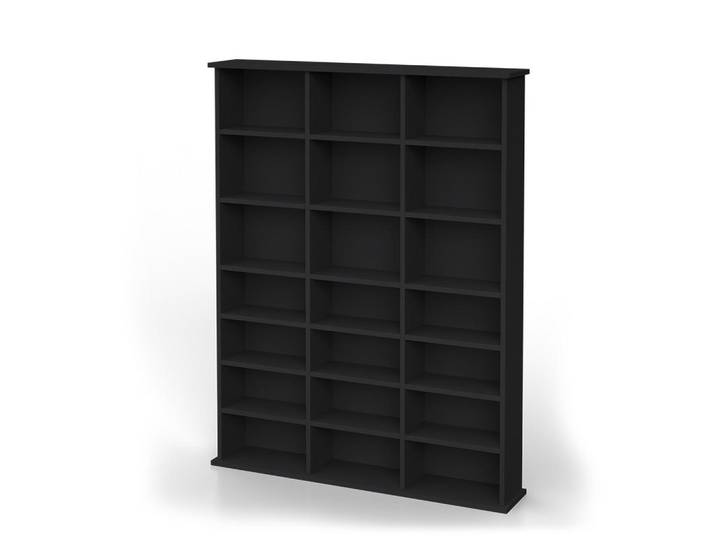 Vicco Cd-Regal Jukebox Schwarz 105.4 x 136 cm, Holzwerkstoff, 20 Fächer, Rechteckig, 105.4x136x19 cm, Wohnzimmer, Regal