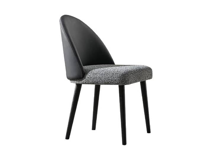 DIANXI Lounge-Sessel Italienischer minimalistischer Esszimmerstuhl, Haushaltsstuhl, skandinavischer moderner Bücherstuhl, Leichter Luxusstuhl mit Stoff-Leder-Rückenlehne