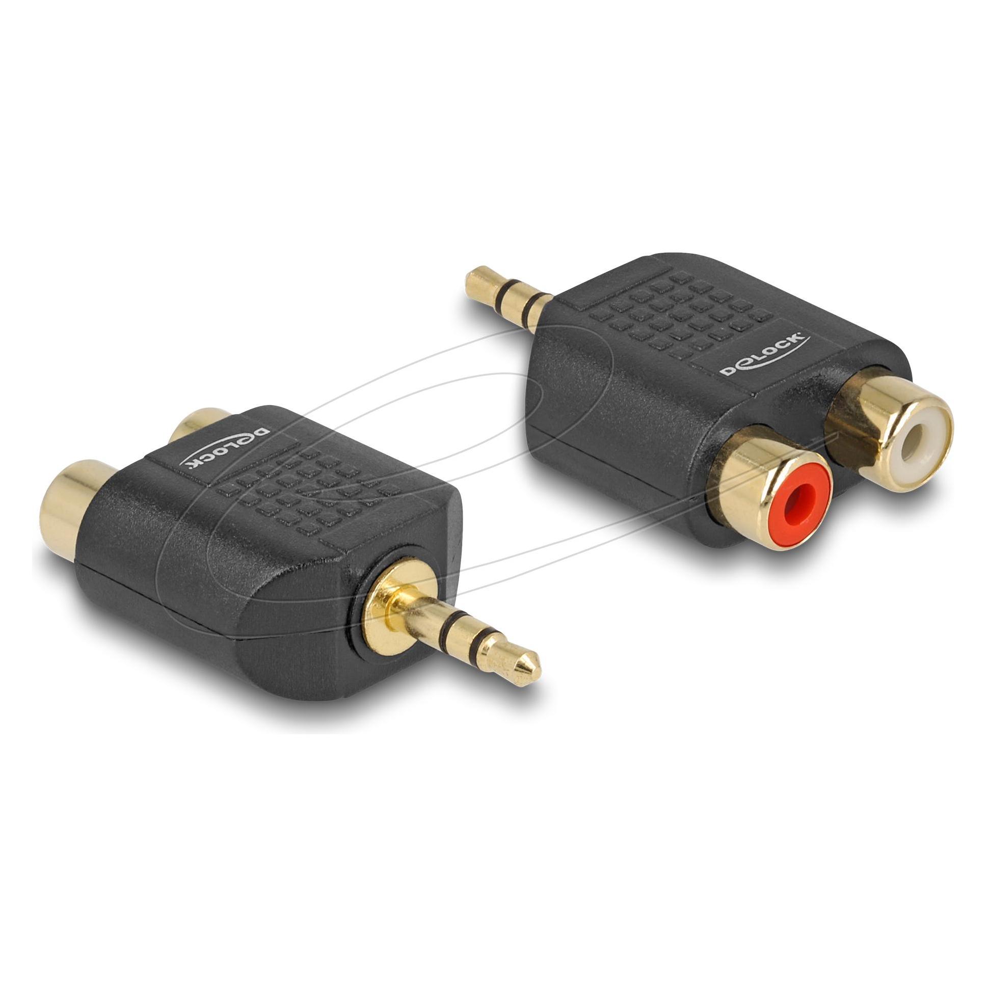 Delock Adapter Audio Klinke 3,5 mm 3 Pin Stecker > (Klinkenadapter, Winkeladapter) (65365)