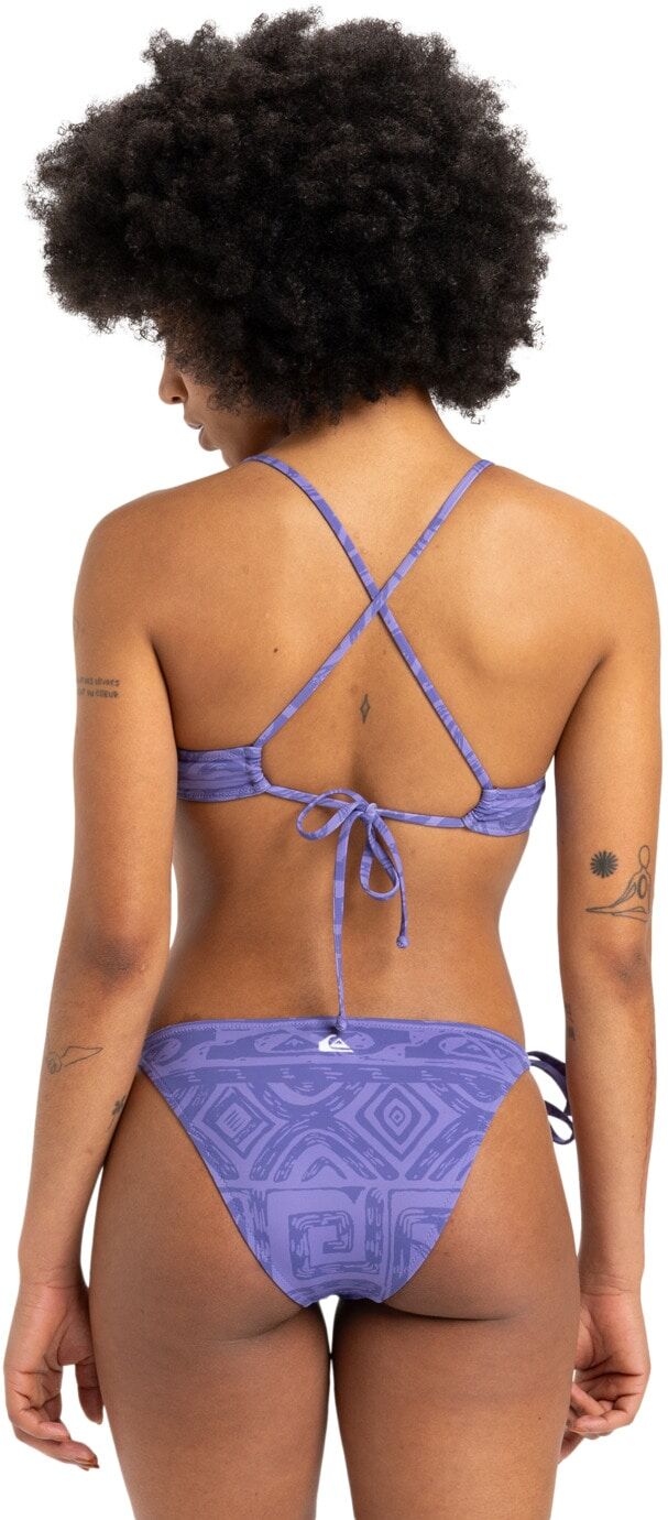 Bade-Shirt QUIKSILVER "Clickity Clack", Damen, Gr. S, lila (dusted peri global heat 64x64), Obermaterial: 87% Nylon, 13% Elasthan., Bikini-Oberteile Bade-Shirt dusted peri global heat 64x64 S