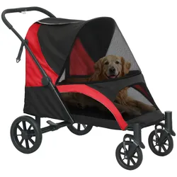 PawHut Hundewagen Hundebuggy klappbar für große Hunde & Katzen bis 30 kg Katzenbuggy