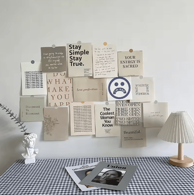 Inspire Picks Nordic Retro Photo Card Wall Stickers Aesthetic Postcard Collage Decor For Bedroom 8