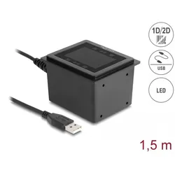 DeLOCK USB Barcodescanner 1D und 2D kabelgebunden für den stationären Einbau - German Version