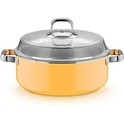 WMF Fusiontec Mineral Pro, Schmortopf mit Deckel, 28 cm, Mango Yellow, Pfanne + Kochtopf, Gelb