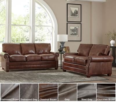 Revo Top-grain Leather Sofa Bed and Loveseat Set