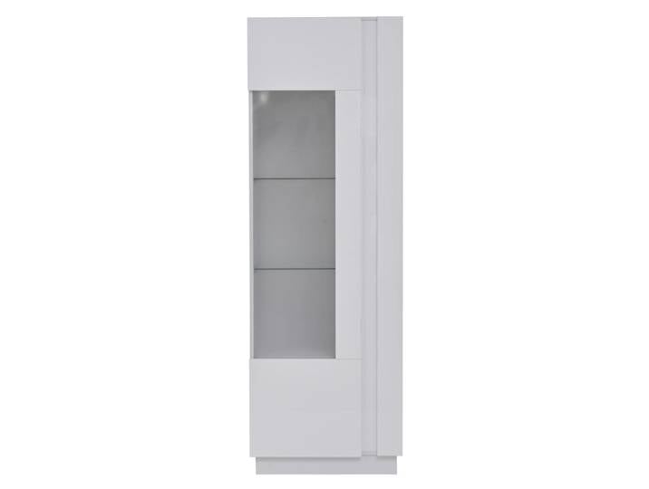 Vitrine blanche en panneau de particules avec porte en acrylique