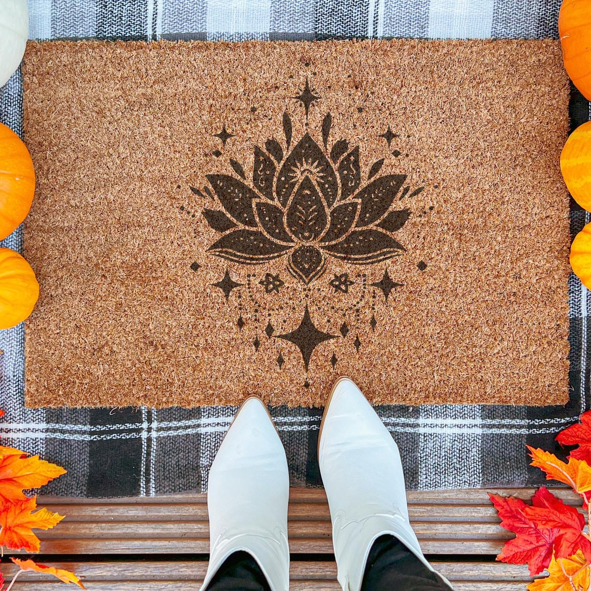 Laser Point Celestial Lotus Flower Ingangsmat 90 x 60 cm