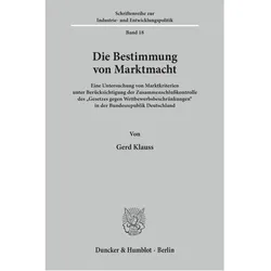 Die Bestimmung von Marktmacht., Fachbücher von Gerd Klauss