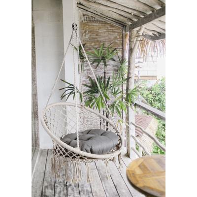 Hängesessel GARDEN PLEASURE "BARBUDA", weiß, B:80cm H:125cm T:60cm, Bezug: 65% Baumwolle, 35% Polyester, Sessel, Hängesessel, BxTxH: 80x60x125 cm, mit Kissen