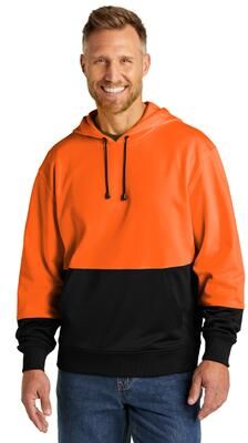 CornerStone CSF01 Enhanced Visibility Fleece Pullover Hoodie in Safety Orange size Small