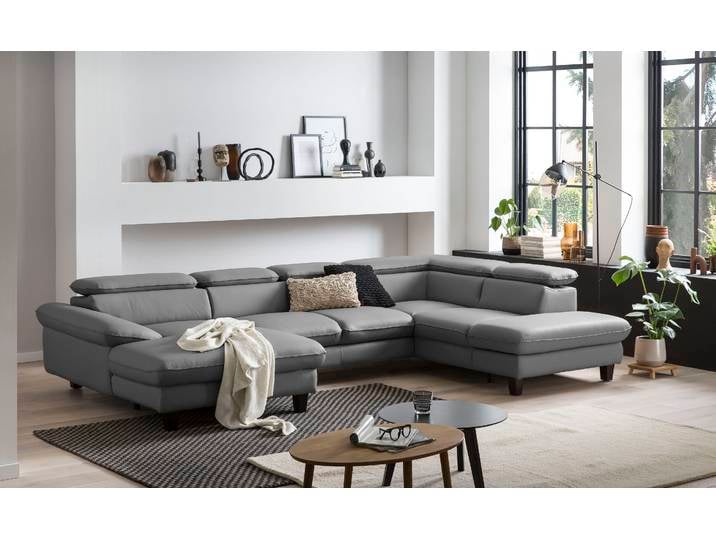 Wohnlandschaft OTTO HOME Pilot U-Form , grau, B:331cm T:108cm, Sofas, Wohnlandschaft, mit Kopfteilverstellung, wahlweise mit Schlaffunktion & Bettkasten