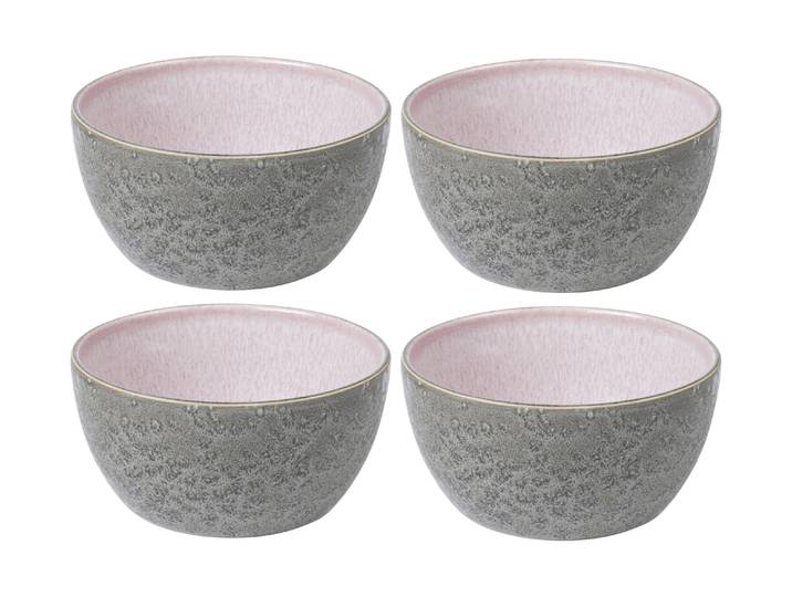 Snackschale BITZ, grau (hellgrau, rosa), H:7cm Ø:14cm, Steinzeug, Schüsseln, Snackschale