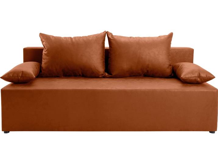 Schlafsofa EXXPO - SOFA FASHION Exxpo Tabou, Sofabett mit tollen Optionen , braun (cognac), B:193cm H:88cm T:85cm, Luxus-Microfaser (100% Polyester), Sofas, Schlafsofa, Bettfunktion,Bettkasten, wahlweise mit Liftbettfunktion und Federkern