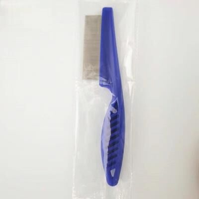 Uplifted Trends Pet Hair Shedding Comb Stainless Steel Flea Comb For Cat And Dog Grooming blue m