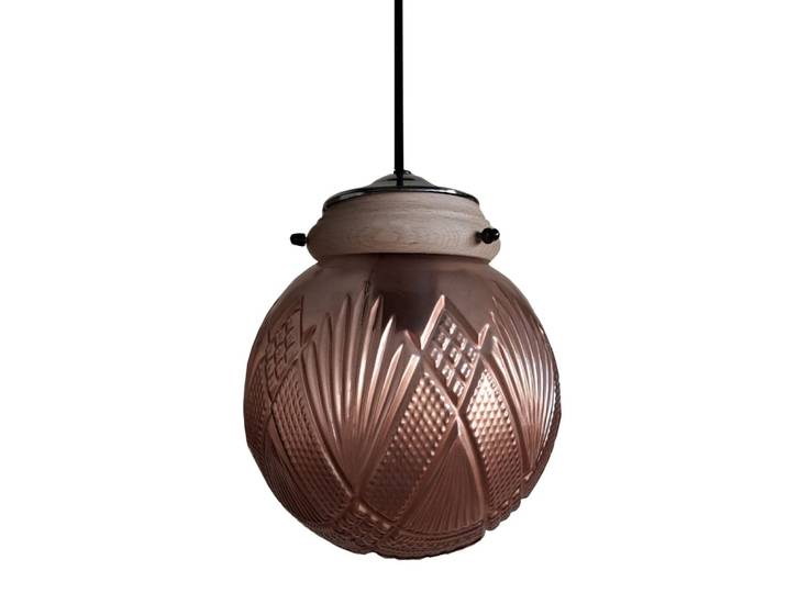 Suspension verre globo naturel cuivre D18cm