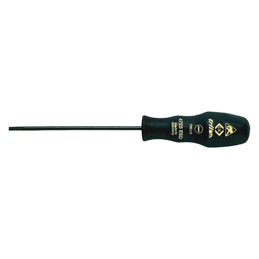 C.K Magma Schraubendreher Triton ESD Schlitz, 3 x 100 mm, 180 mm (Schlitz) (T4725ESD 04)