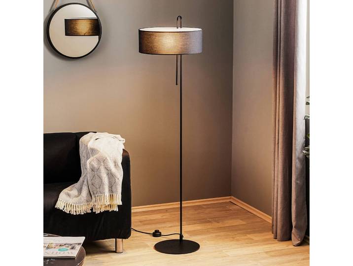 ACB ILUMINACIÓN Stehlampe Clip, schwarz, für Wohn- / Esszimmer, Textil / Stoff / Seide, Modern, Stehlampe